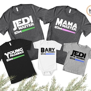 Jedi Master Young Padawan Shirts, Matching Star Wars T-Shirts, Jedi and Padawan Baby Shirt, Daddy daughter shirts, Dad and Son Jedi Shirt