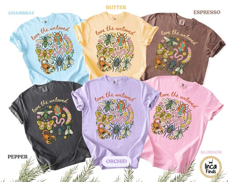 Love The Unloved Shirt, Cute Weird Animal Shirt, Bug Lover Gift, Vintage Entomology Tee, Biology Teacher Gift, Insect Lover Tee image 2