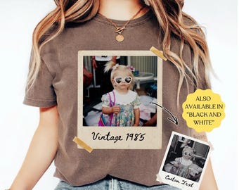 Personalisiertes Vintage Foto und Jahres Shirt, Benutzerdefiniertes Foto Geburtstagsshirt, Vintage 30. Geburtstagsshirt, Geschenk zum 30. Geburtstag, Geschenk zum 40. Geburtstag