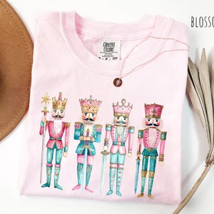 Comfort Colors Nutcracker Christmas Shirt, Cute Holiday T-Shirt, Watercolor Nutcracker Tee, Festive Christmas Shirt for Women, Holiday Gift