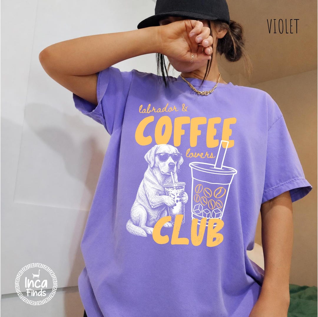 Labrador Iced Coffee Lovers Club Shirt, Funny Lab Dog Tee, Comfort ...