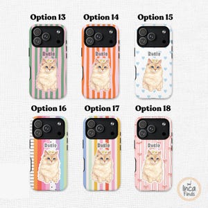 Custom Pet Phone Case, Pet Portrait from Photo, Personalized Striped Phone Case, Dog Cat Phone Case Gift for Pet Lover, iPhone 17 Cover image 10