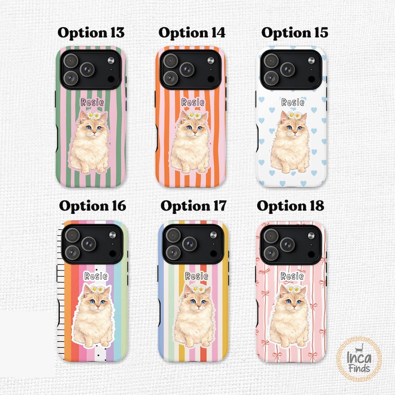 Custom Pet Phone Case, Pet Portrait from Photo, Personalized Striped Phone Case, Dog Cat Phone Case Gift for Pet Lover, iPhone 17 Cover image 10