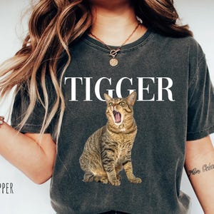 Custom Pet Photo Shirt with Name, Personalized Cat or Dog T-Shirt, Animal Lover Gift, Pet Portrait Tee, Custom Pet Clothing, Cat Lover Shirt