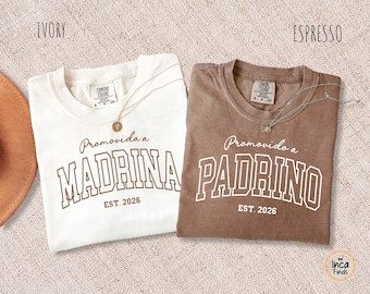 Promoted To Madrina Padrino Shirt, Spanish Godparents Gift, Pregnancy Announcement Tee Matching Godmother Godfather Gifts Madrina Sweatshirt