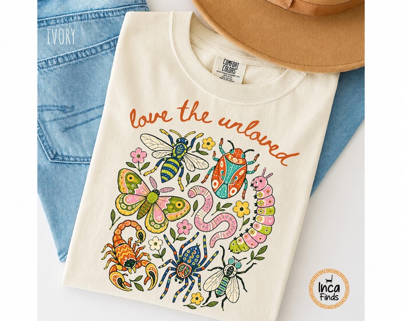 Love The Unloved Shirt, Cute Weird Animal Shirt, Bug Lover Gift, Vintage Entomology Tee, Biology Teacher Gift, Insect Lover Tee image 1
