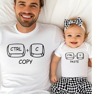 Strg C Strg V Tshirt, Vater und Baby T-Shirt, Vater Sohn Shirt, Copy Paste Shirt, Geschenk für Ehemann, Vater Tochter passendes T-Shirt, Vatertagsgeschenk
