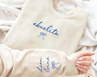 Personalized Abuelita Sweatshirt With Names, Spanish Grandma Gift, Custom Abuela Crewneck, Mothers Day Gift From Grandkids