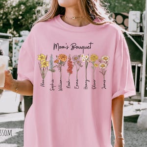 Sudadera &quot;Jardín de la Abuela&quot;, Camiseta personalizada con flores de nacimiento, Regalo para el Día de la Madre, Camiseta con flores silvestres, Camiseta personalizada para la abuela, Camiseta &quot;Jardín de Mamá&quot;