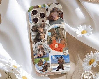 Custom Dachshund Photo Collage Phone Case Personalized Wiener Dog Magsafe Cover Sausage Dog iPhone 15 16 17 Samsung Case Pet Lover Gift Idea