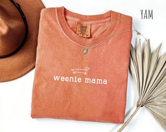 Camiseta de mamá salchicha con colores cómodos, divertida camiseta para mamá salchicha, regalo para amantes de los perros salchicha, regalo para amantes de los perros salchicha, camiseta minimalista para dueños de mascotas.