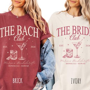 The Bach Club Custom Bachelorette Shirt, Comfort Colors Bachelorette Party Shirt, Personalized Bridal Party Tee, Bride and Bridesmaid Shirts