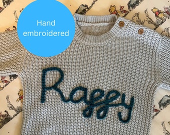 Personalised Baby Name Jumper, Embroidered Childs Sweater, Knit Sweatshirt Toddler, Custom Baby Sweater with Name, Customised Baby Gifts