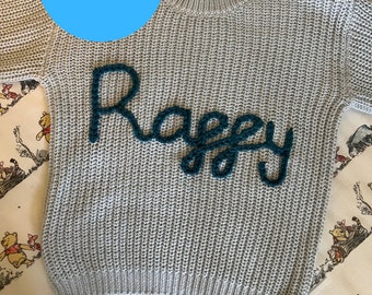 Personalised Baby Name Jumper, Embroidered Childs Sweater, Knit Sweatshirt Toddler, Custom Baby Sweater with Name, Customised Baby Gifts