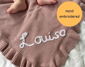 Personalised Hand Embroidered Baby Blanket Ideal For Gifting | Customised Baby Gift | Baby Shower New Baby Present
