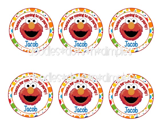 Items similar to Personalized Printable Elmo Treat Bag Tags on Etsy