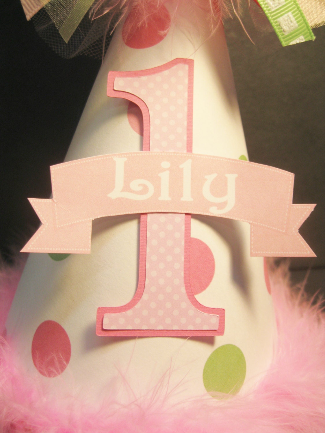 Personalized Pink and Mint Green Polka Dot Birthday Party Hat - Etsy