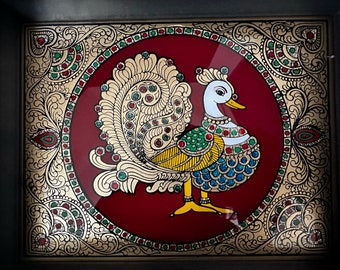 Tanjore Reverse acrylic glass painting tray