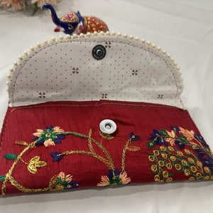 Womens Embroidered Clutch Purse Pouches zdjęcie 6