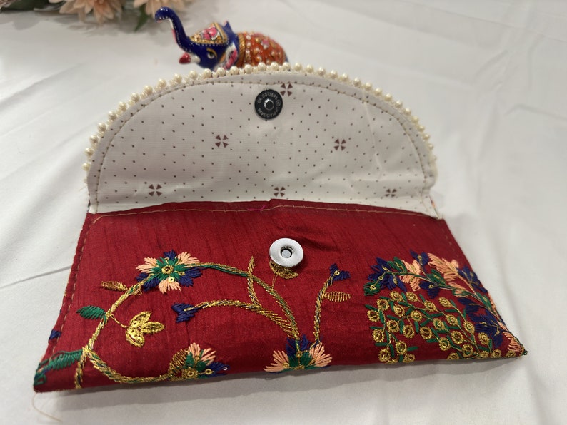 Womens Embroidered Clutch Purse Pouches zdjęcie 6