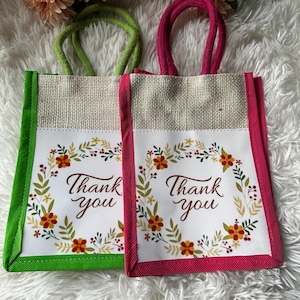 Full Jute bag with Thank you fabric stitched