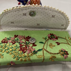 Womens Embroidered Clutch Purse Pouches zdjęcie 3