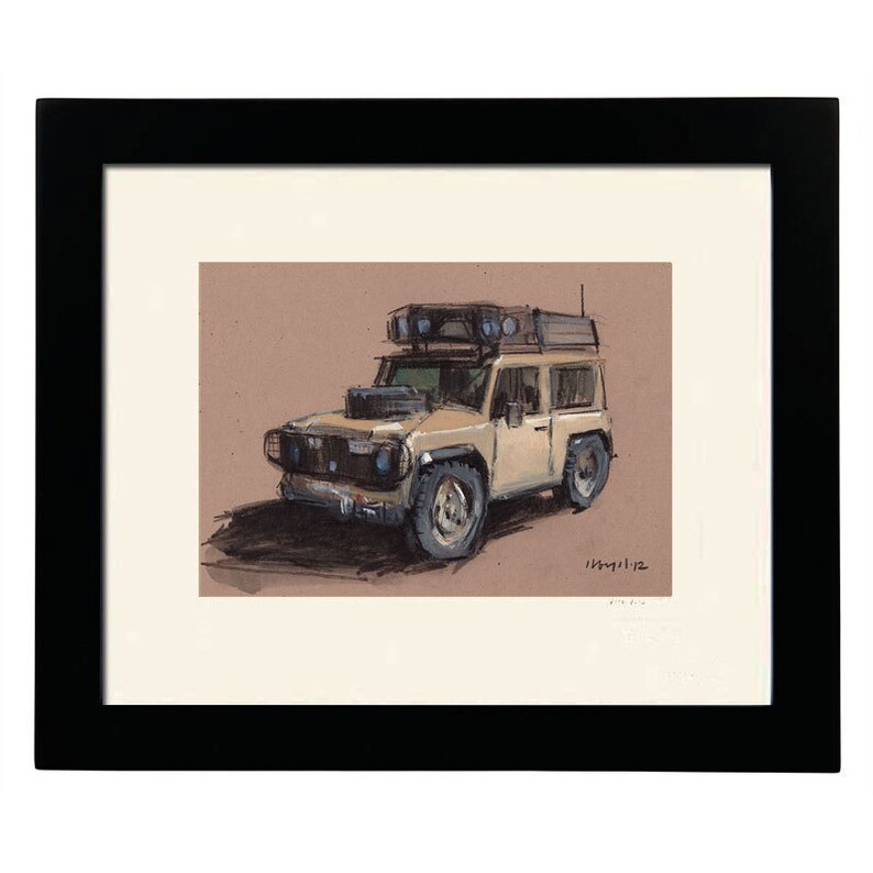 Art Print Car Painting Land Rover Retro Land Rover by David Etsy