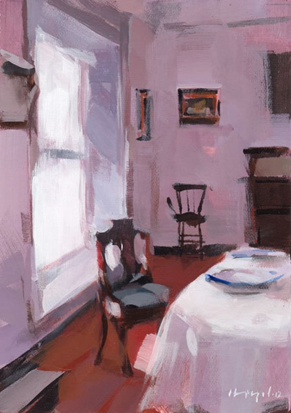 Art Print Living Room Chair Antique Purple Violet by David Etsy