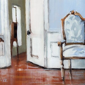 Art Print French Blue Interior - Blue Chair by David Lloyd