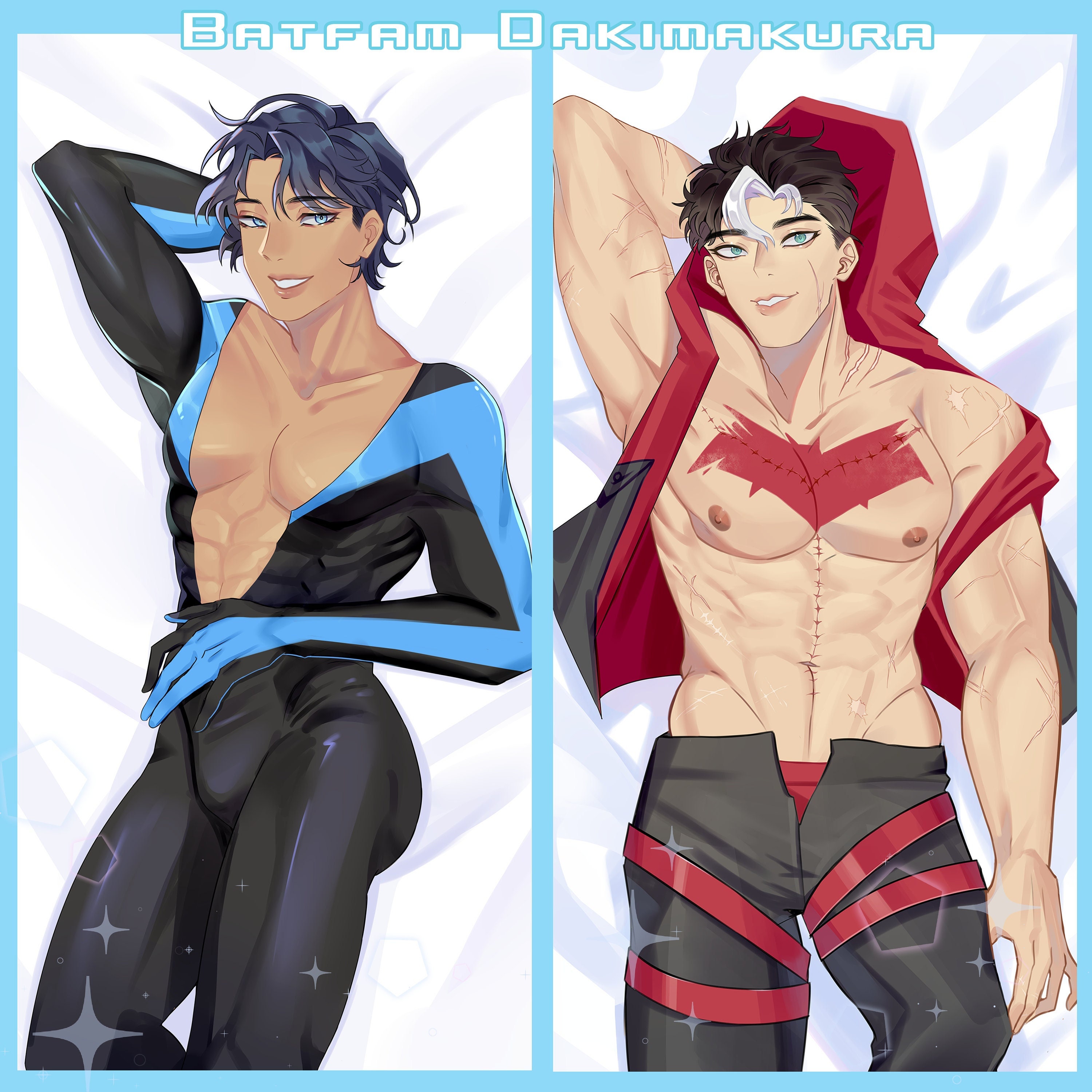 Batfam: Nightwing / Red Hood - Dakimakura Body Pillow Case