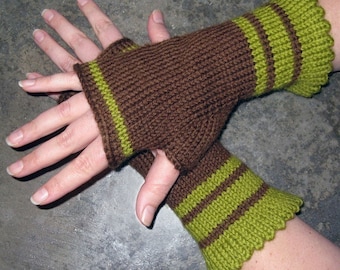 Pattern, Simple Stripes Fingerless Gloves