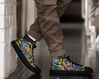 Graffiti High-Top Sneakers - Stijlvol Comfort met een Street Art Twist