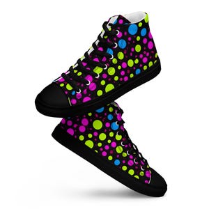 Neon Polka Dot Sneakers – Color Pop High-Tops for Bold Style