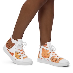 Kawaii Cat Sneakers – Cute Cartoon Kitty High-Tops for Cat Lovers