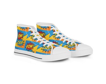Comic High Top Sneakers: Pop Art Urban Canvas Schuhe