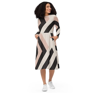 4510609 White Geometric Pattern Dress