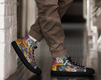 Tênis de lona de cano alto masculino