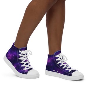 Galaxy Sneakers – Purple Cosmic High-Tops for Space Lovers
