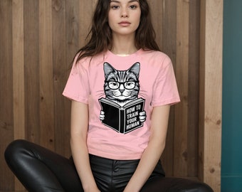How to Train Your Human Cat T-Shirt: Whimsical Feline Graphic Tee