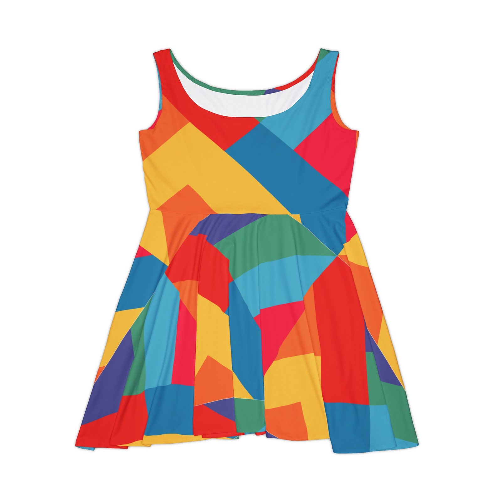 Geometric Upcycled Party Skater Dress