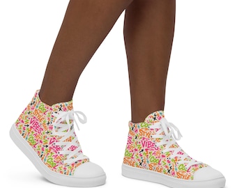 Zapatillas de lona de caña alta para mujer