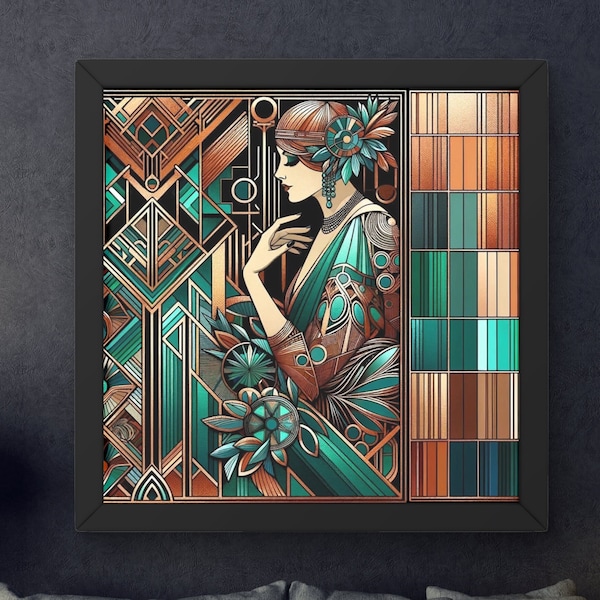 Art Deco Elegance - Stylized 1920s Woman Illustration, Vintage Fashion Digital Art Download