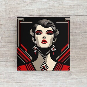 Retro Fashion Print, Chic Vintage Poster, Vintage Glamour Art Deco Lady, Glamour Artwork