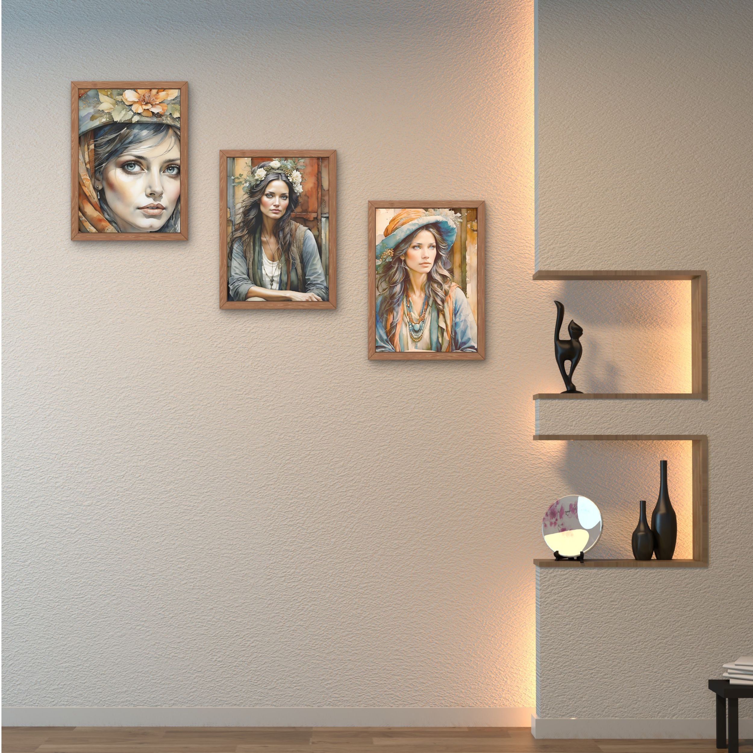 Beautiful Woman Wall Art, Bedroom Wall Art, Vintage Home Decor- JPG ...