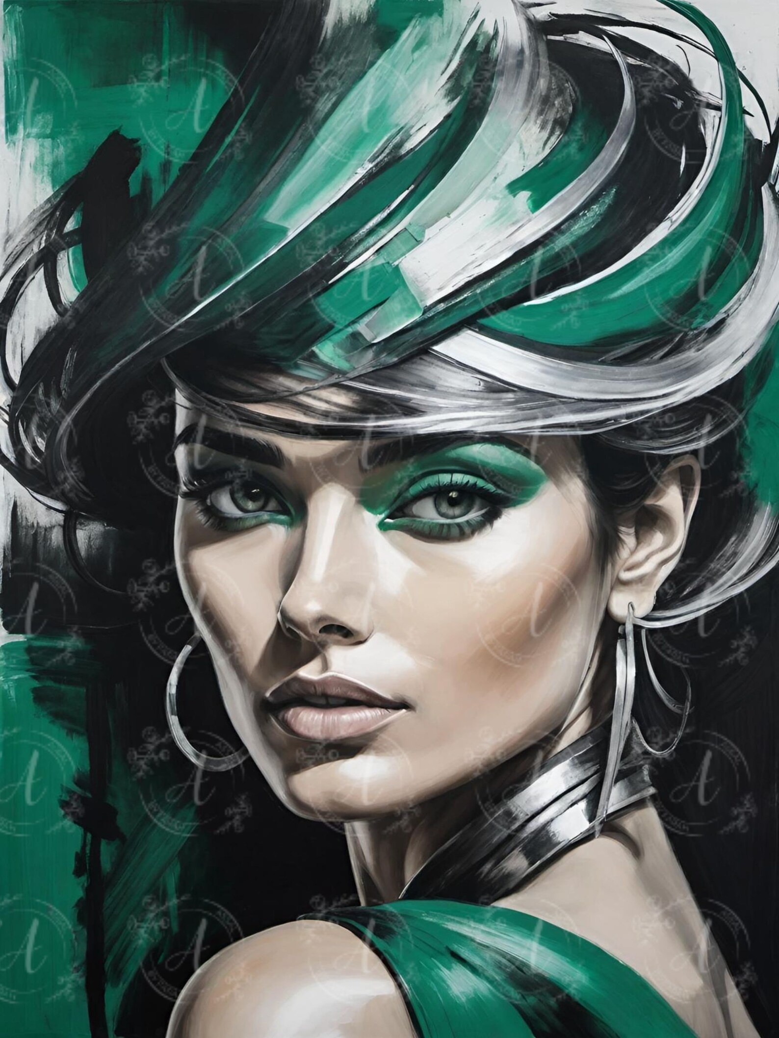 Modern Abstract Portrait - High-resolution Digital Download, High-res ...