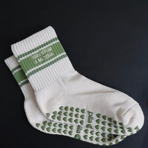 Ready for a Matcha Grip Socks, Pilates Grip Socks, Non Slip Workout Socks, Yoga Barre Socks, Fitness Gift for Women bild 4