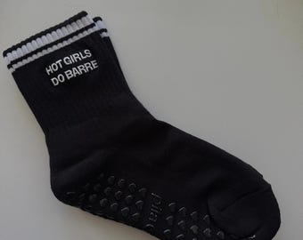 Black Barre Socks with Grip, Hot Girls Do Barre Pilates Workout