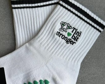 Pilates Grip Socks, Embroidered Cotton, Barre Lagree Workout Stability