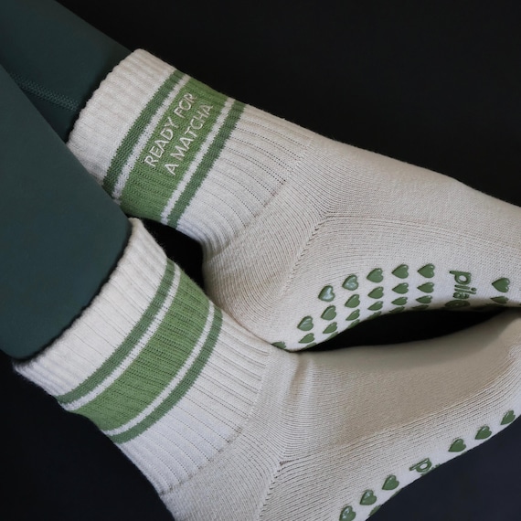 Ready for a Matcha Grip Socks, Pilates Grip Socks, Non Slip Workout Socks, Yoga Barre Socks, Fitness Gift for Women
