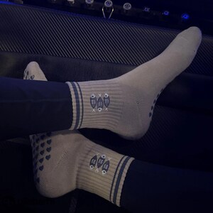 Catch of the Day Pilates Grip Socks, Embroidered Fish, Cotton Comfort image 5
